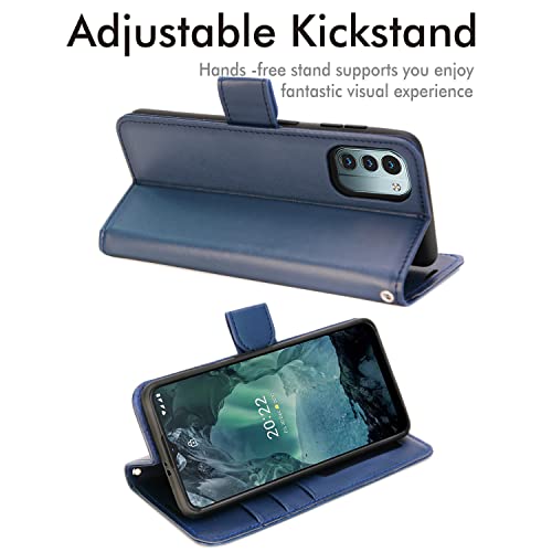 [Wallet Case] Protective Cover with Cash & Card Holder, Stand and Wrist Strap For Nokia G11 / G21