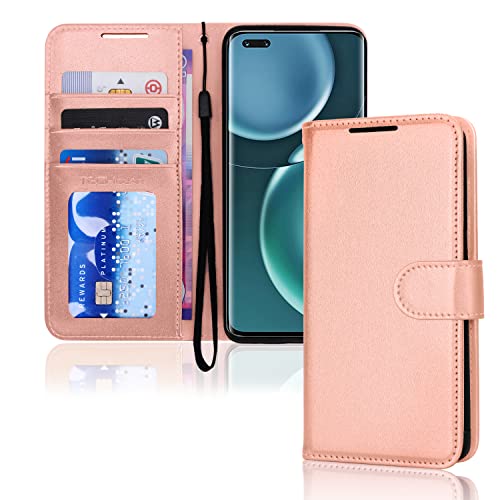 [Wallet Case] Protective Cover with Cash & Card Holder, Stand and Wrist Strap For Honor Magic 4 Pro 5G