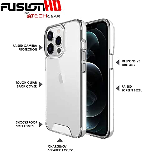 [Fusion HD Case] Shockproof Fused Gel Bumper & Hard Back Slim Clear Cover for iPhone 13