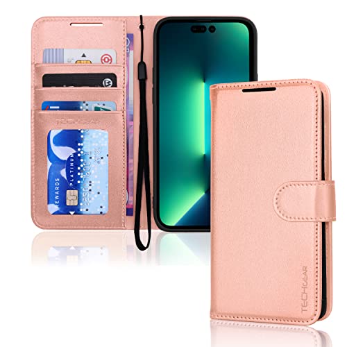[Wallet Case] Protective Cover with Cash & Card Holder, Stand and Wrist Strap For Apple iPhone 14 Pro Max