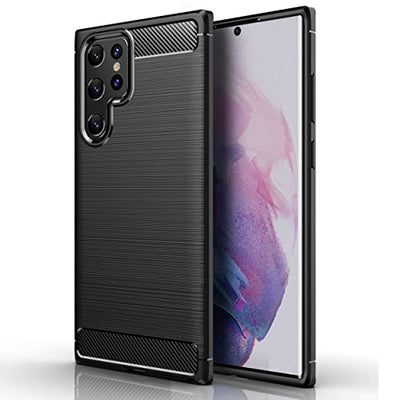 [Stealth Case] Samsung Galaxy S22 Ultra Soft Protective Slim Cover with Carbon Fibre Detailing