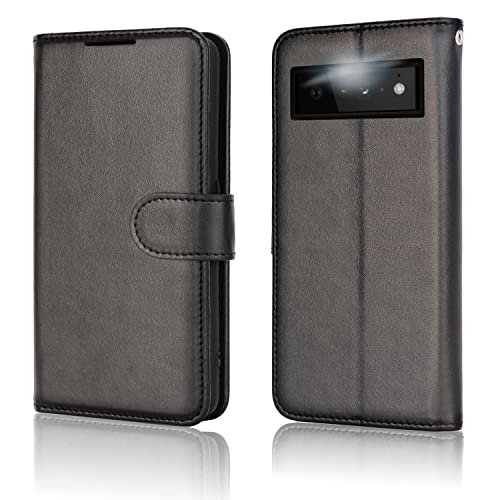 [Wallet Case] Protective Cover with Cash & Card Holder, Stand and Wrist Strap For Google Pixel 6 Pro