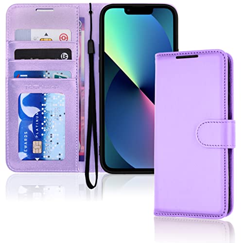 [Wallet Case] Protective Cover with Cash & Card Holder, Stand and Wrist Strap For Apple iPhone 13