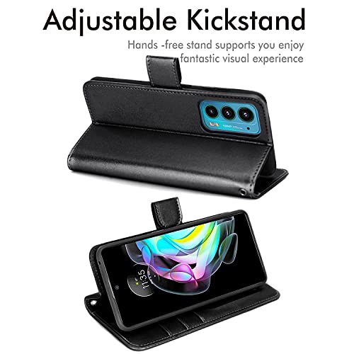 [Wallet Case] Protective Cover with Cash & Card Holder, Stand and Wrist Strap For Motorola Moto Edge 20