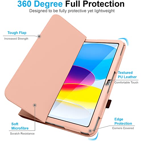 [Folio Case] Smart Cover Stand with Auto Sleep/Wake & Hand Strap For Apple iPad 11th & 10th Generation, iPad 2025 / 2022