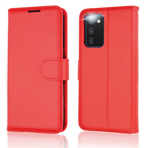 [Wallet Case] Protective Cover with Cash & Card Holder, Stand and Wrist Strap For Samsung Galaxy A03s