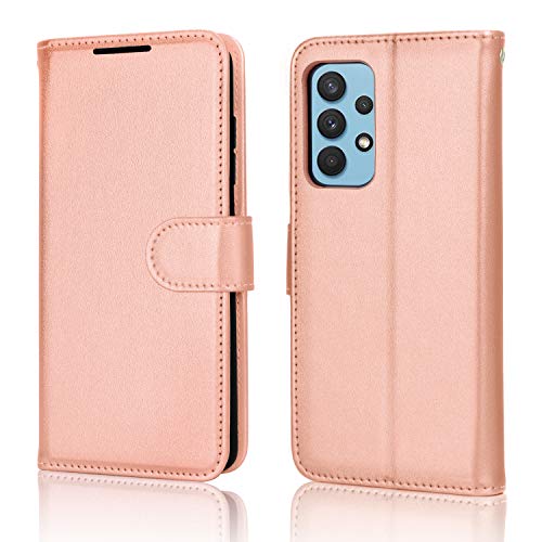 [Wallet Case] Protective Cover with Cash & Card Holder, Stand and Wrist Strap For Samsung Galaxy A32 5G