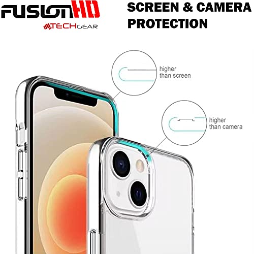 [Fusion HD Case] Shockproof Fused Gel Bumper & Hard Back Slim Clear Cover for iPhone 13 Pro Max