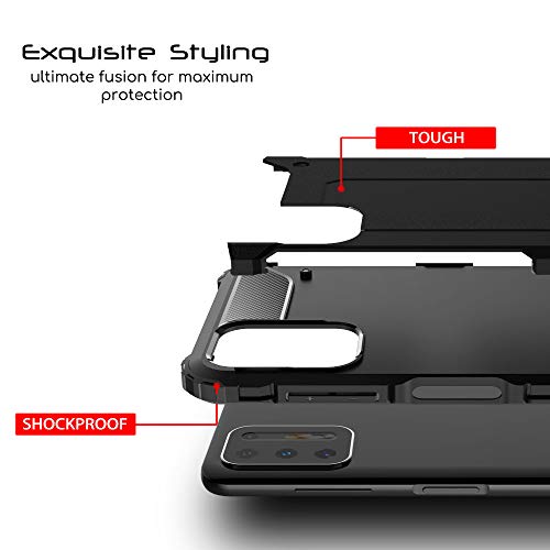 [Tough Armoured Case] ShockProof Dual-Layer Protective Heavy Duty Cover for Motorola Moto G9 Plus