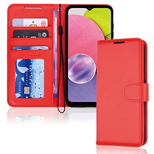 [Wallet Case] Protective Cover with Cash & Card Holder, Stand and Wrist Strap For Samsung Galaxy A03s