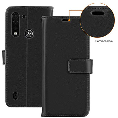 [Wallet Case] Protective Cover with Cash & Card Holder, Stand and Wrist Strap For Motorola Moto G8 Power Lite