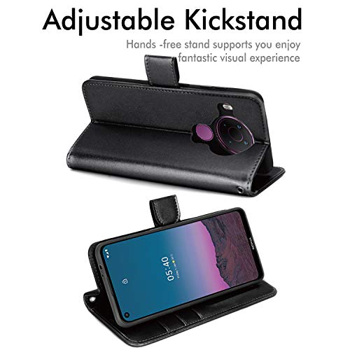 [Wallet Case] Protective Cover with Cash & Card Holder, Stand and Wrist Strap For Nokia 5.4
