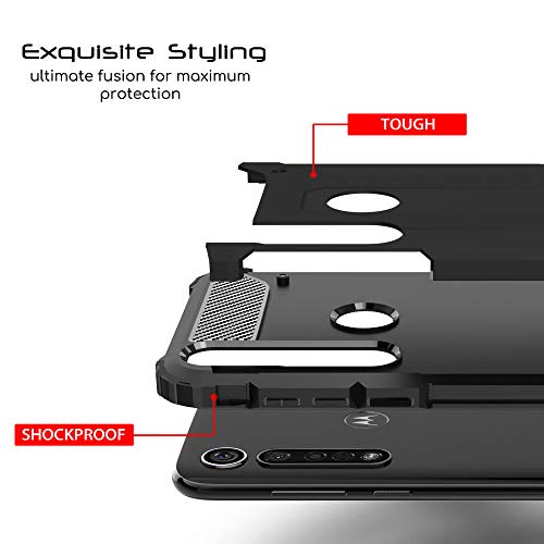 [Tough Armoured Case] ShockProof Dual-Layer Protective Heavy Duty Cover for Motorola Moto G8 Plus