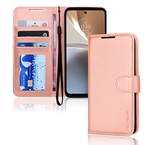 [Wallet Case] Protective Cover with Cash & Card Holder, Stand and Wrist Strap For Motorola Moto G32