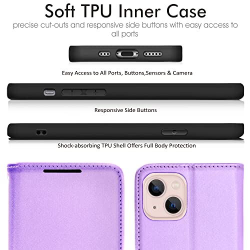 [Wallet Case] Protective Cover with Cash & Card Holder, Stand and Wrist Strap For Apple iPhone 13 Mini