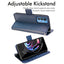 [Wallet Case] Protective Cover with Cash & Card Holder, Stand and Wrist Strap For Motorola Moto Edge 20 Pro
