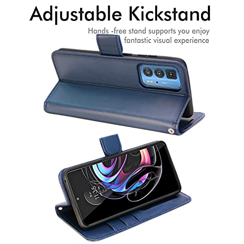 [Wallet Case] Protective Cover with Cash & Card Holder, Stand and Wrist Strap For Motorola Moto Edge 20 Pro