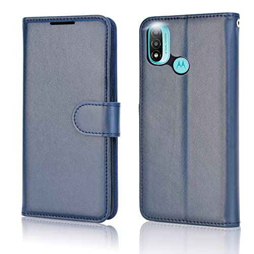 [Wallet Case] Protective Cover with Cash & Card Holder, Stand and Wrist Strap For Motorola Moto E20 / E30