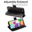 [Wallet Case] Protective Cover with Cash & Card Holder, Stand and Wrist Strap For Samsung Galaxy A41