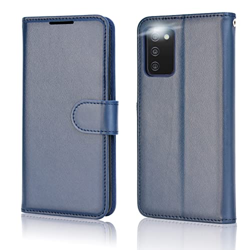 [Wallet Case] Protective Cover with Cash & Card Holder, Stand and Wrist Strap For Samsung Galaxy A03s