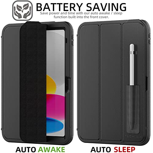 [D-FENCE Case] Tough & Rugged Smart Case For Apple iPad 11th & 10th Generation, iPad 2025 / 2022