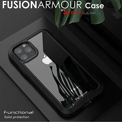 [Fusion Armour Case] Premium Slim Hybrid Tough Heavy Duty, Clear Back Bumper Case for iPhone 11 Pro Max