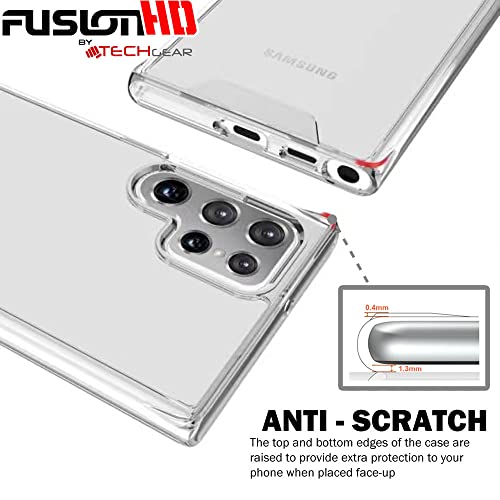 [Fusion HD Case] Shockproof Fused Gel Bumper & Hard Back Slim Clear Cover for Samsung Galaxy Galaxy S23 Ultra
