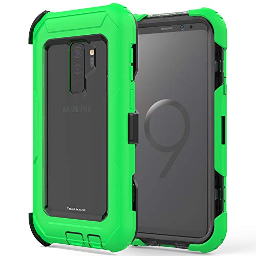 [Contender Case] Samsung Galaxy S9 Plus Heavy Duty Case with Built-in Screen Protector, 360 [Full Body] Protective Cover with Kick Stand