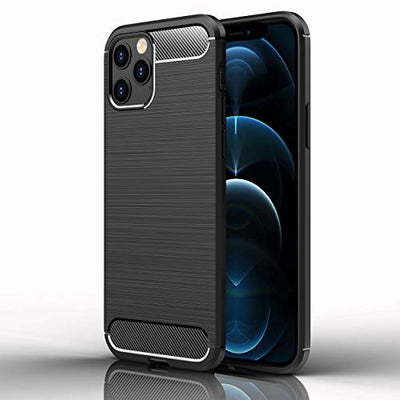 [Stealth Case] iPhone 12 Pro Max Soft Protective Slim Cover with Carbon Fibre Detailing