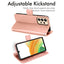 [Wallet Case] Protective Cover with Cash & Card Holder, Stand and Wrist Strap For Samsung Galaxy A33 5G