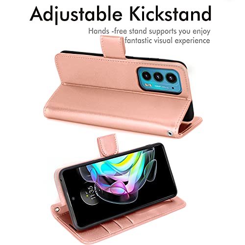 [Wallet Case] Protective Cover with Cash & Card Holder, Stand and Wrist Strap For Motorola Moto Edge 20