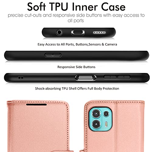[Wallet Case] Protective Cover with Cash & Card Holder, Stand and Wrist Strap For Motorola Moto Edge 20 Lite