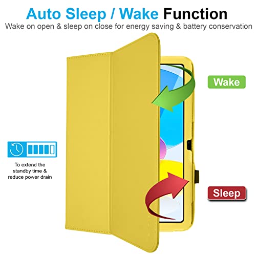 [Folio Case] Smart Cover Stand with Auto Sleep/Wake & Hand Strap For Apple iPad 11th & 10th Generation, iPad 2025 / 2022