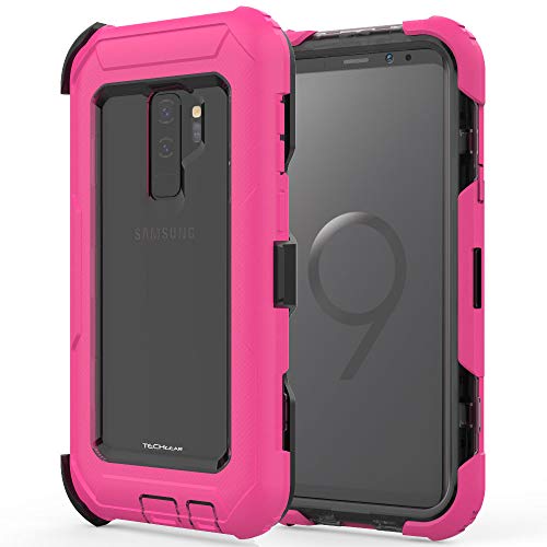 [Contender Case] Samsung Galaxy S9 Plus Heavy Duty Case with Built-in Screen Protector, 360 [Full Body] Protective Cover with Kick Stand
