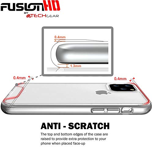 [Fusion HD Case] Shockproof Fused Gel Bumper & Hard Back Slim Clear Cover for iPhone 11 Pro Max