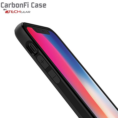 [CarbonFi Case] Flexible Shockproof  Slim Fit Case Cover with Carbon Fibre Detailing for iPhone X 5.8"
