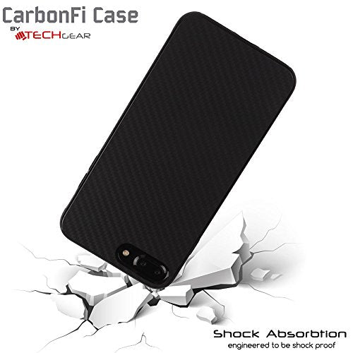 [CarbonFi Case] Flexible Shockproof  Slim Fit Case Cover with Carbon Fibre Detailing for iPhone 8 Plus / 7 Plus