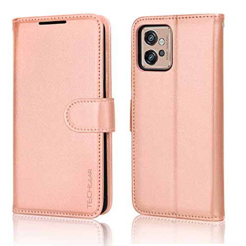 [Wallet Case] Protective Cover with Cash & Card Holder, Stand and Wrist Strap For Motorola Moto G32