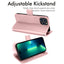 [Wallet Case] Protective Cover with Cash & Card Holder, Stand and Wrist Strap For Apple iPhone 14 Pro Max