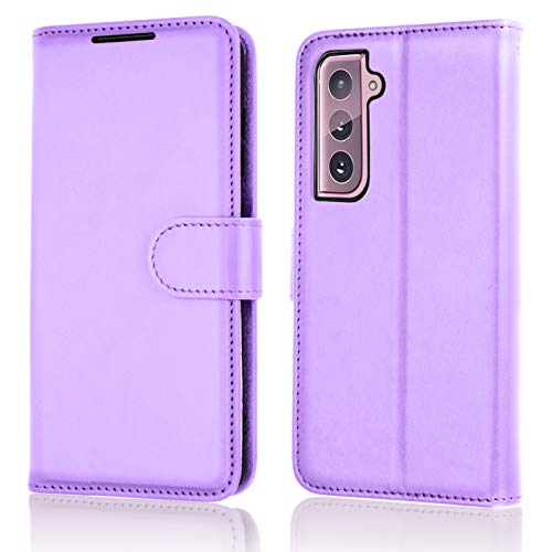 [Wallet Case] Protective Cover with Cash & Card Holder, Stand and Wrist Strap For Samsung Galaxy S21