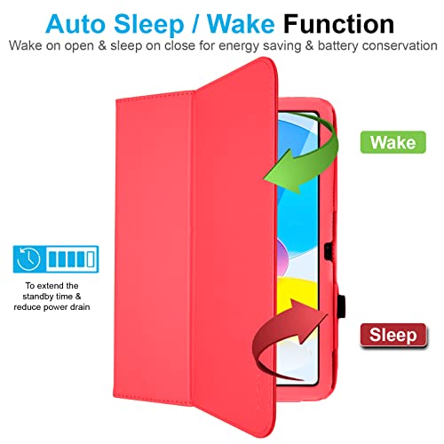 [Folio Case] Smart Cover Stand with Auto Sleep/Wake & Hand Strap For Apple iPad 11th & 10th Generation, iPad 2025 / 2022
