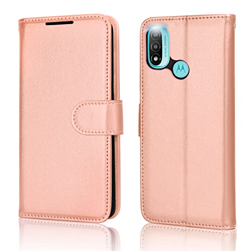 [Wallet Case] Protective Cover with Cash & Card Holder, Stand and Wrist Strap For Motorola Moto E20 / E30