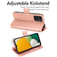 [Wallet Case] Protective Cover with Cash & Card Holder, Stand and Wrist Strap For Samsung Galaxy A04s / A13 5G