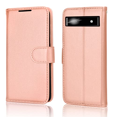 [Wallet Case] Protective Cover with Cash & Card Holder, Stand and Wrist Strap For Google Pixel 6a
