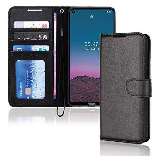 [Wallet Case] Protective Cover with Cash & Card Holder, Stand and Wrist Strap For Nokia 5.4