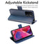 [Wallet Case] Protective Cover with Cash & Card Holder, Stand and Wrist Strap For Samsung Galaxy A54 5G