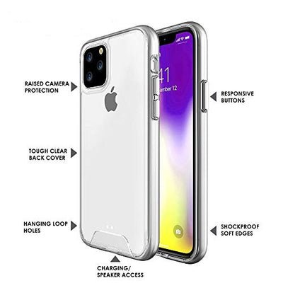 [Fusion HD Case] Shockproof Fused Gel Bumper & Hard Back Slim Clear Cover for iPhone 11 Pro