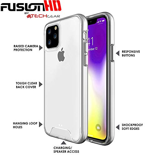 [Fusion HD Case] Shockproof Fused Gel Bumper & Hard Back Slim Clear Cover for iPhone 11 Pro Max