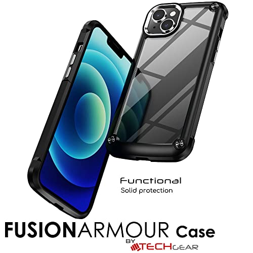[Fusion Armour Case] Premium Hybrid Tough Heavy Duty, Rugged, Clear Back Bumper Case for Apple iPhone 14 6.1"