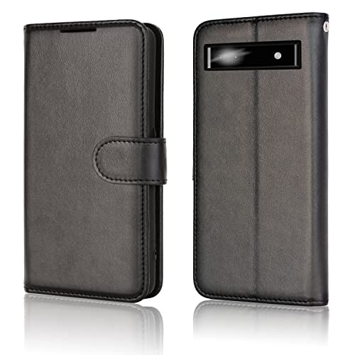 [Wallet Case] Protective Cover with Cash & Card Holder, Stand and Wrist Strap For Google Pixel 6a